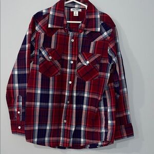 Old Navy Red and Blue Plaid Shirt